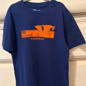 Uniqlo Kids Navy T-Shirt with Orange Pokémon Graphic